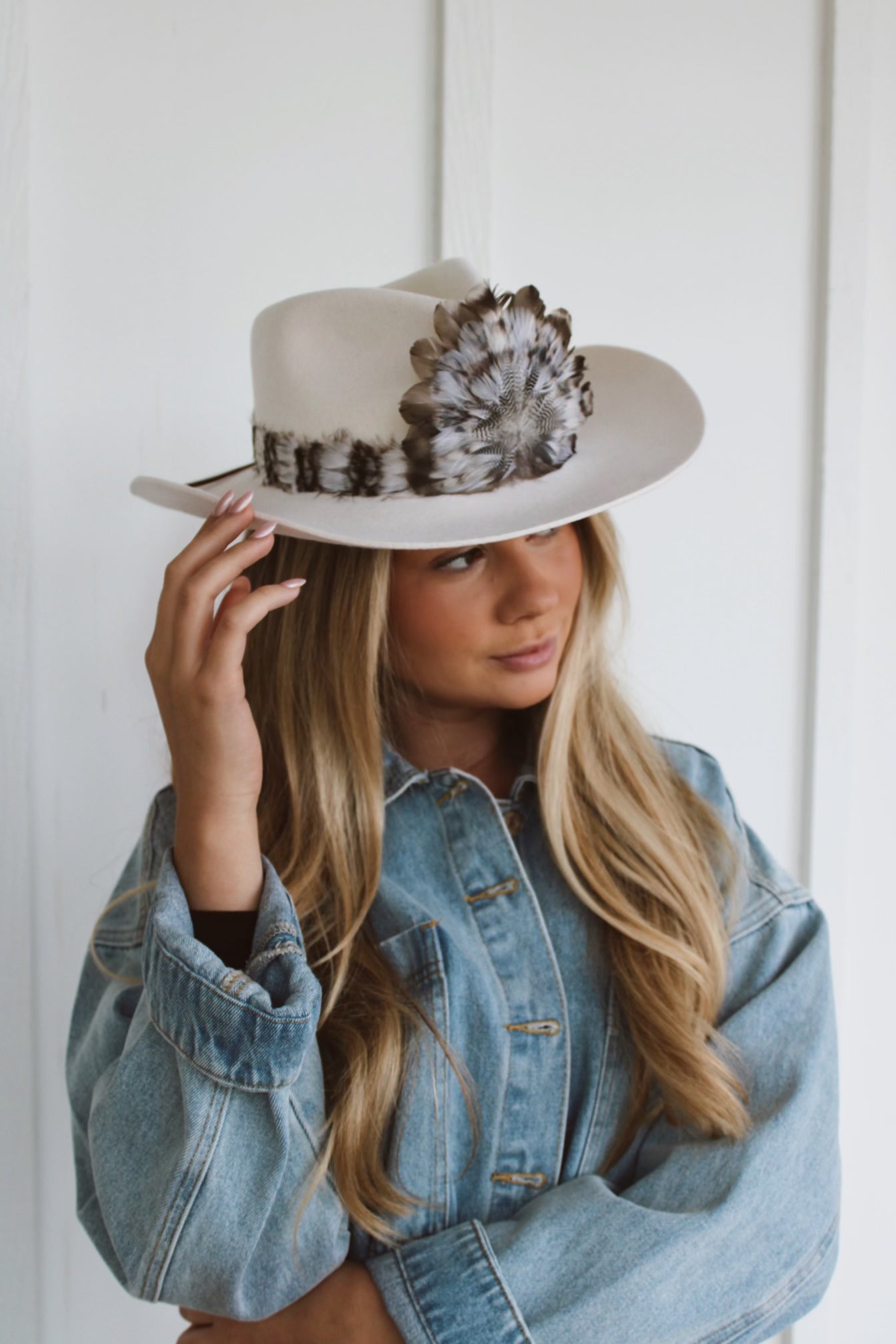 Custom Silver Dove Cowgirl Hat