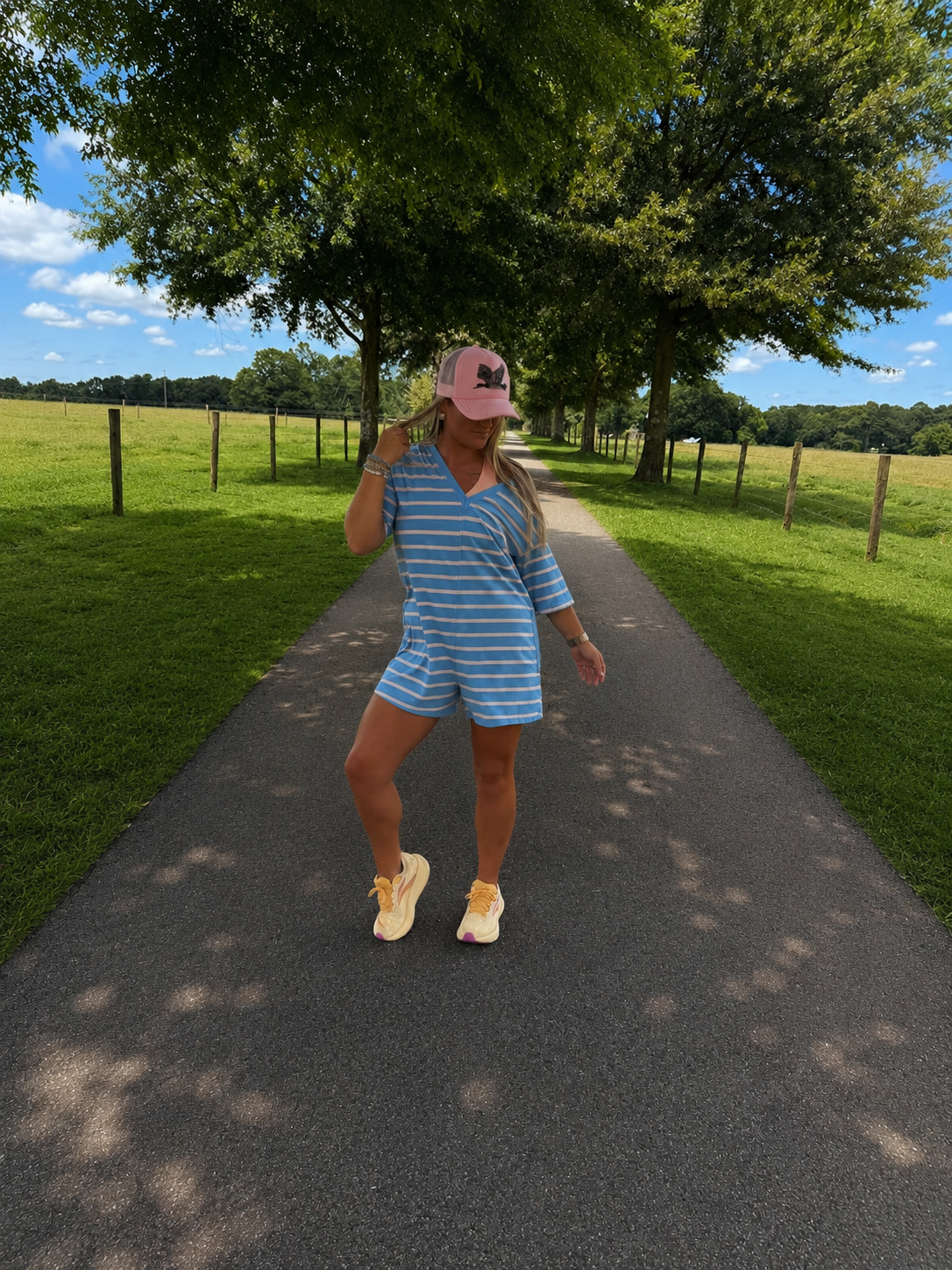 striped t-shirt romper