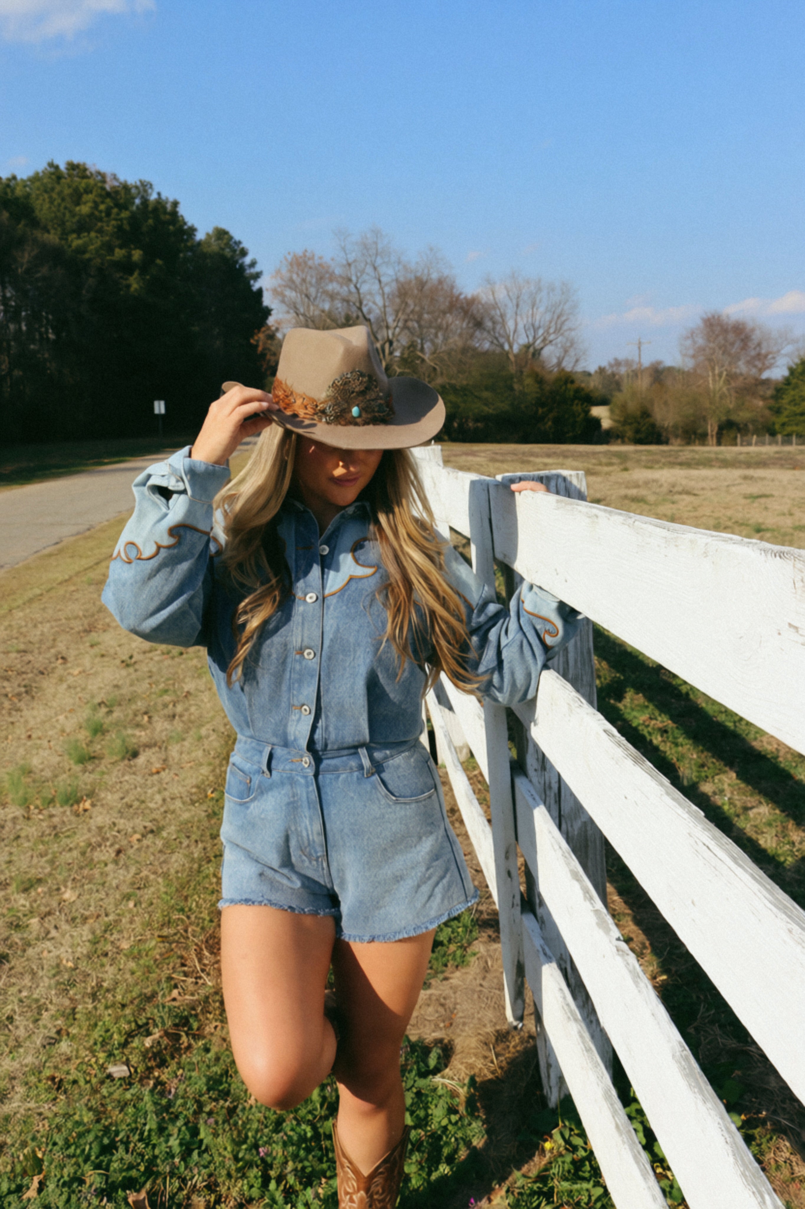 Cowboy Crush Denim Romper