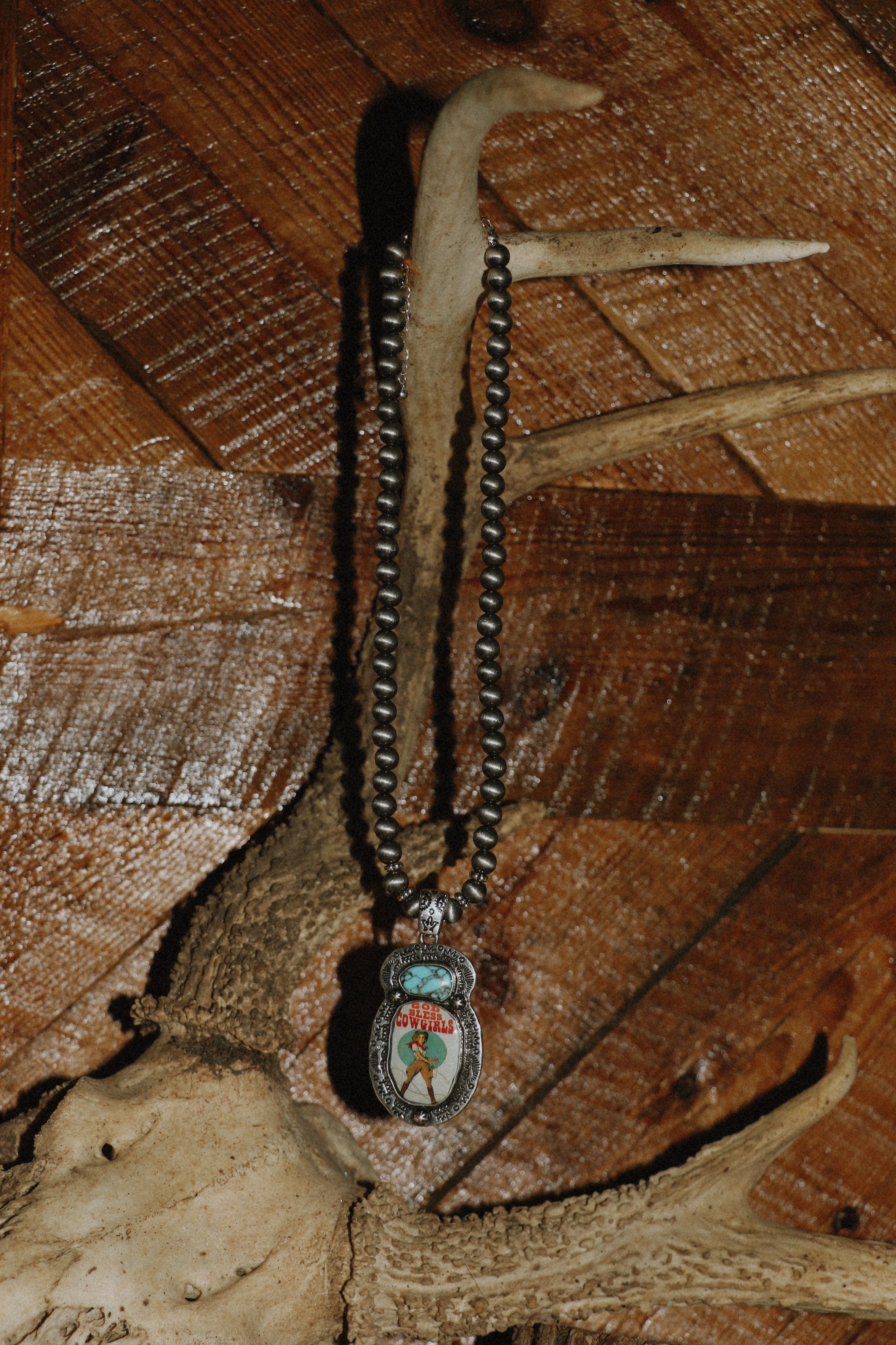 God Bless Cowgirls pendant necklace