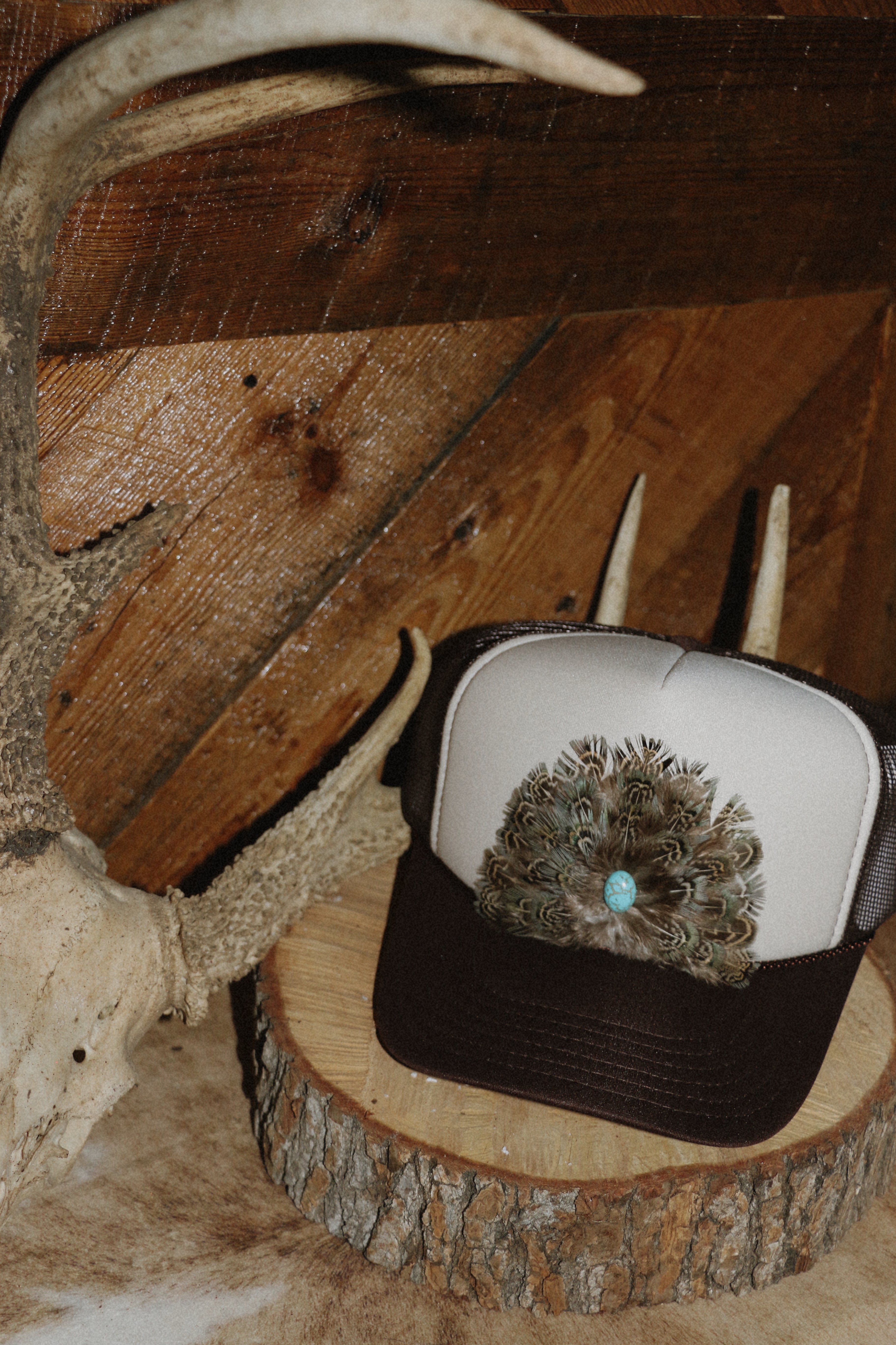 Feathered Soul Trucker (Tan/Brown)
