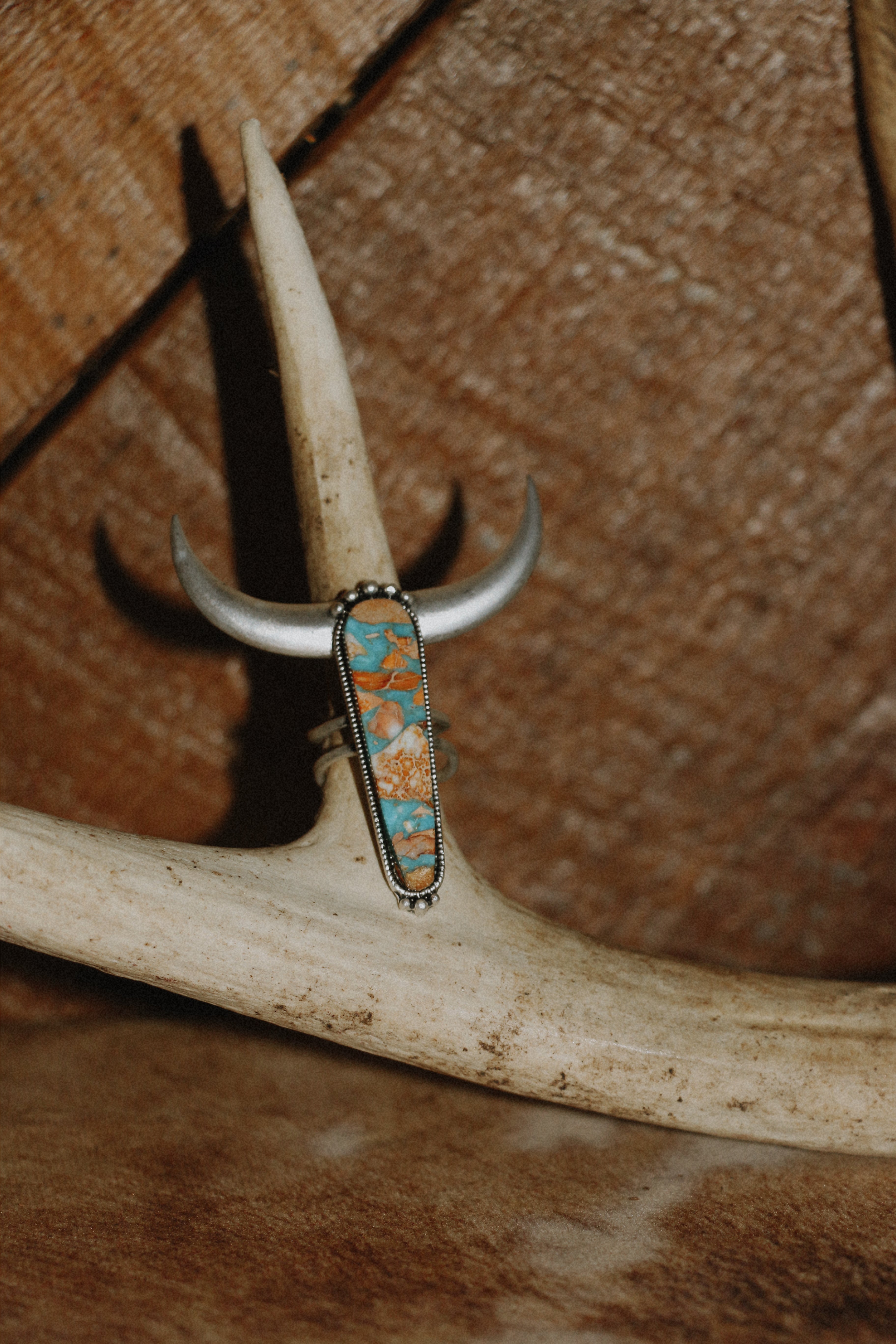 Silver Horns & Turquoise Dreams ring