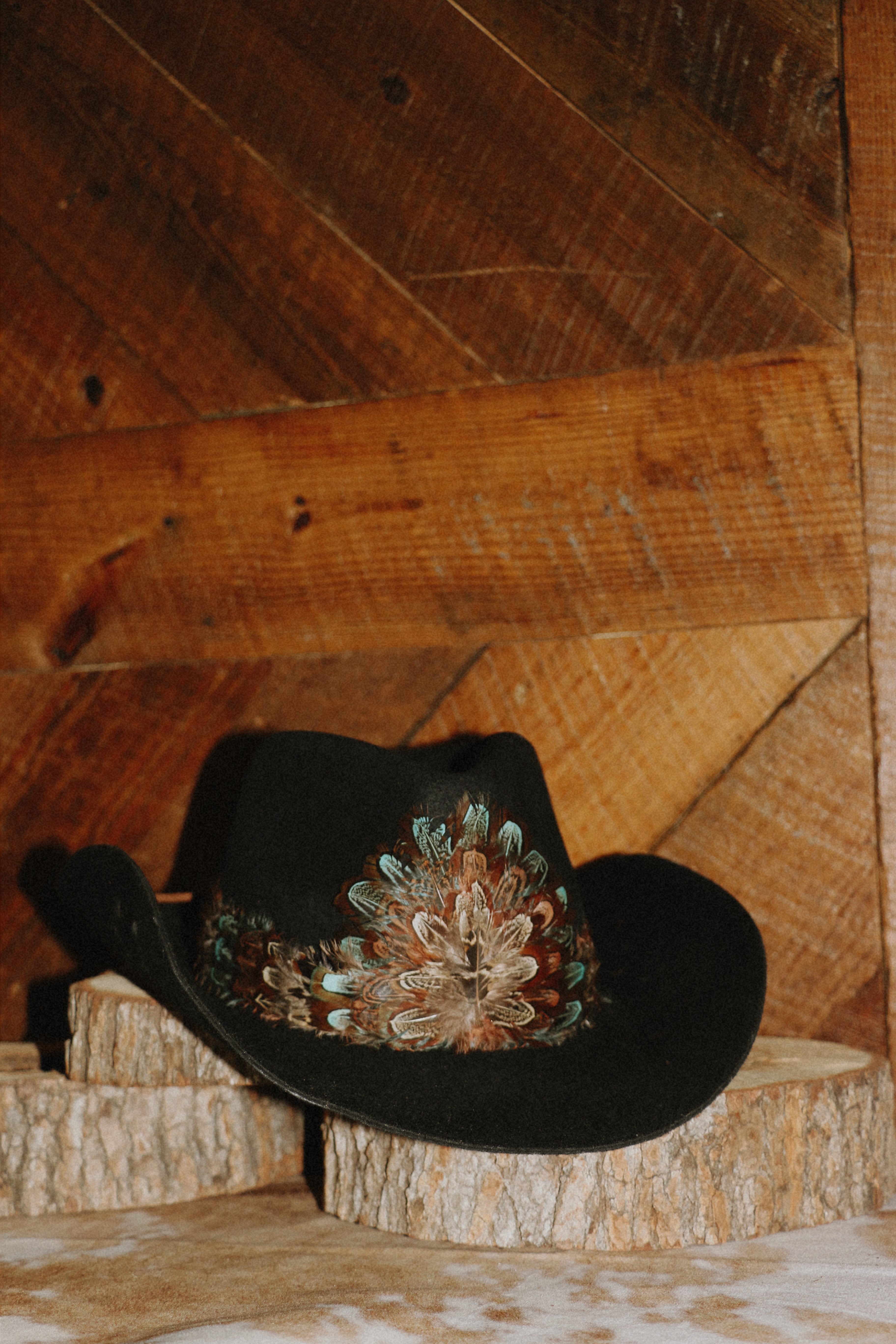 Black Beauty Feathered Cowgirl Hat